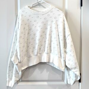 Nike Women's Cropped All Over Logo Crewneck Sweater